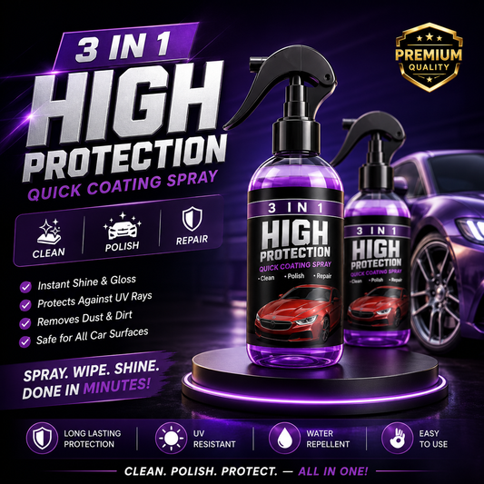 🚗✨ 3-in-1 High Protection Coating Spray - Car Wax Polish Spray (Pack of 1)