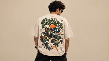 Cosmic Wanderer – Oversized Graphic T-Shirt